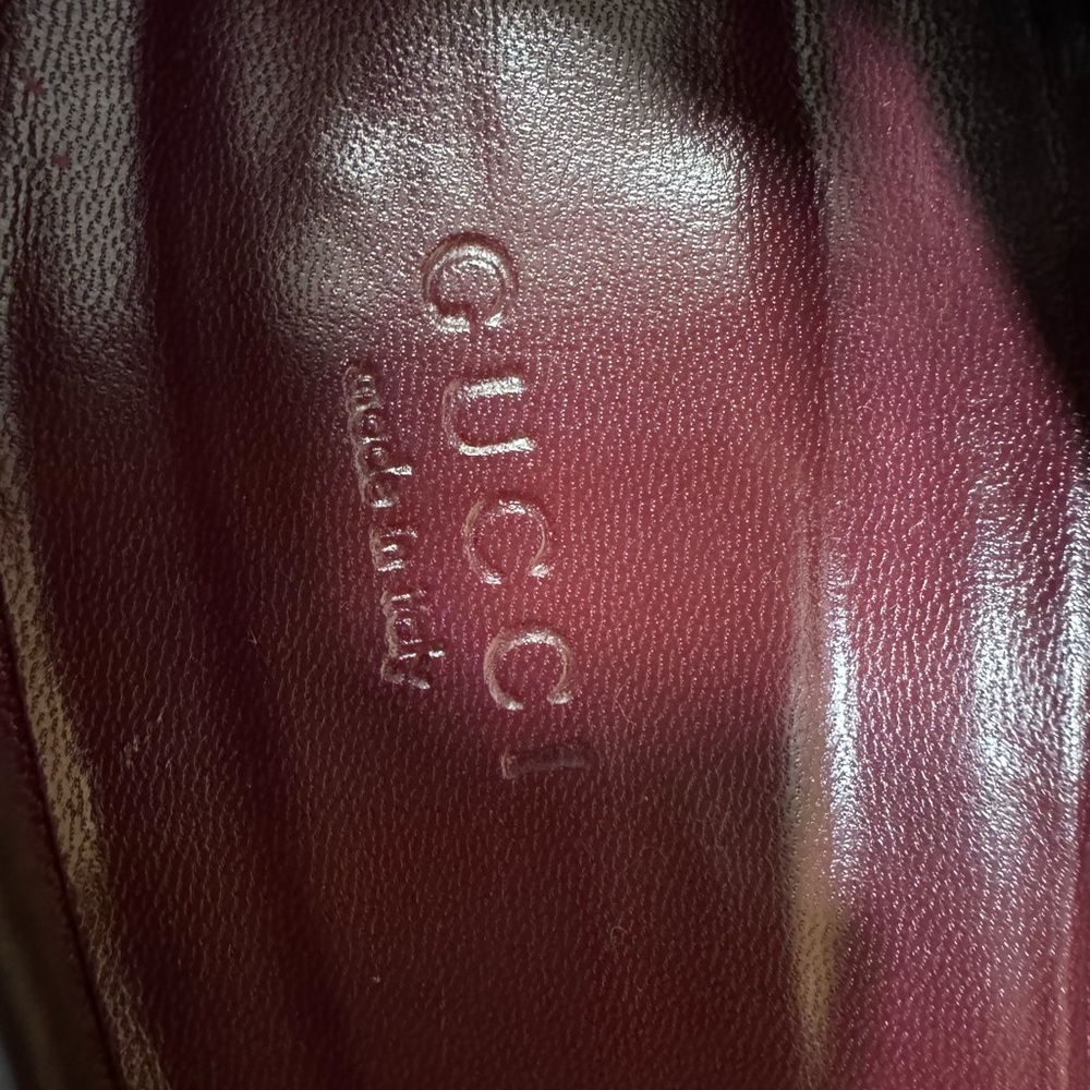 Gucci Chocolate Brown Leather Pointed Kitten Toe Heels - Picture 7 of 7